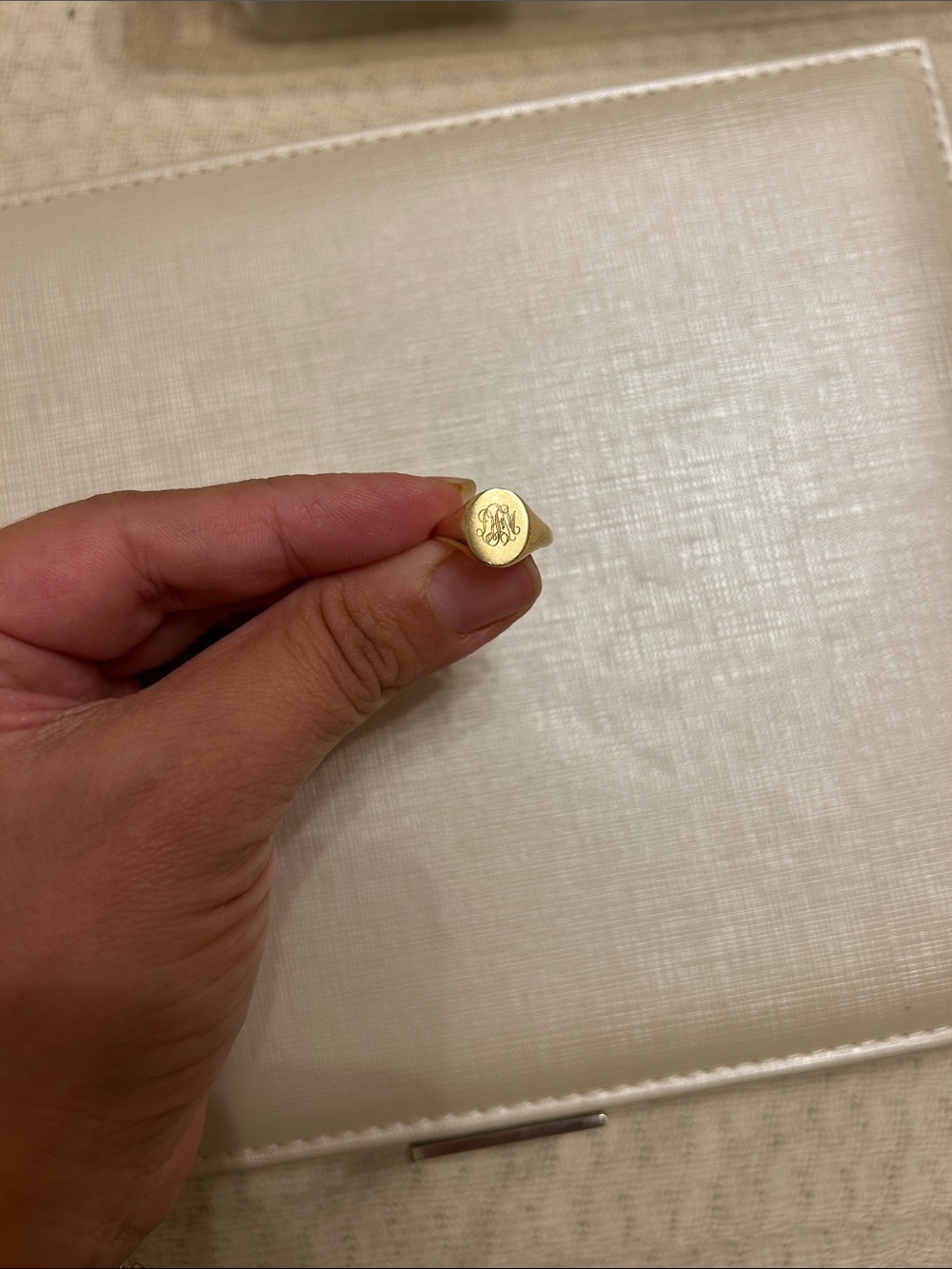 Vintage 10k Gold Monogram Signet Ring